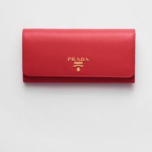 Large red Prada wallet